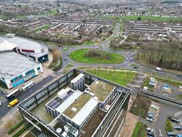 hoch Winkel Aussicht von Corby Stadt von Northamptonshire England vereinigt Königreich. November 1, 2023 foto