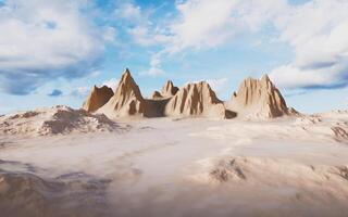 Landschaft mit Berge Landschaft, 3d Wiedergabe. foto