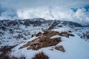 sonnig Winter Tag im libanesisch Berge foto