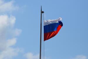 das flattern Flagge von Russland. foto
