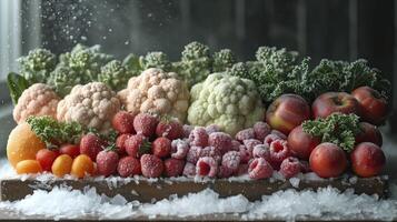 ai generiert gefroren Gemüse Nahansicht foto