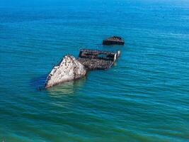 alt Tanker Schiff Wrack in der Nähe von das Küste von Kalifornien, USA. foto