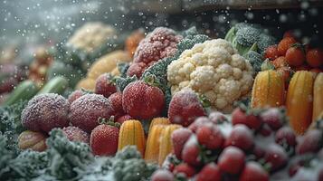 ai generiert gefroren Gemüse Nahansicht foto