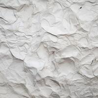 ai generiert Weiß recycelt Kunst Papier Textur Hintergrund. abstrakt grau Material alt Jahrgang Seite sehr zerknittert. foto
