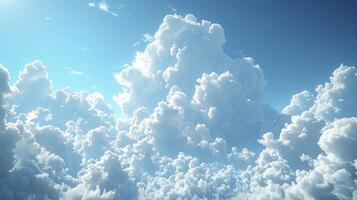 ai generiert ein klar Blau Himmel Szene mit ein Weg von wispy Cirrus Wolken und fein Körner. foto