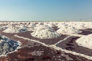 Salz- Bergwerk beim Sambhar See, Sambhar, Rajasthan, Indien foto