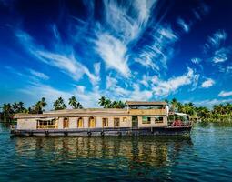 Hausboot auf Kerala Backwaters, Indien foto