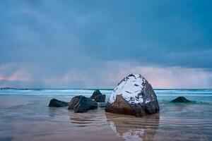 skagsanden Strand, Lofoten Inseln, Norwegen foto