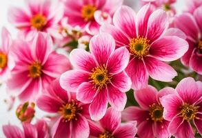 schön Rosa Blumen auf ein Weiß Hintergrund. Nahansicht. foto