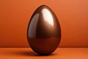 ai generiert lecker Schokolade Ei isoliert auf orange. ai generiert foto