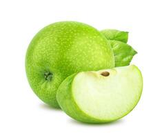 ein grüner Apfel auf weißem Hintergrund foto