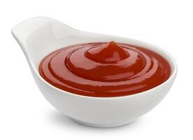 Ketchup isoliert auf Weiß Hintergrund foto