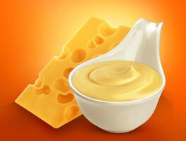 Käse Soße isoliert auf Weiß Hintergrund foto
