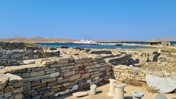 Delos Insel, ein Juwel im das ägäisch Meer, hält Reich mythologisch und archäologisch Bedeutung foto