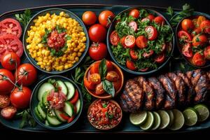 ai generiert Ramadan iftar Mahlzeit Ideen Werbung Essen Fotografie foto
