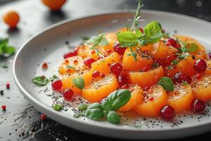 ai generiert Essen auf das Küche Tabelle zu Post auf Sozial Medien Fachmann Werbung Essen Fotografie foto