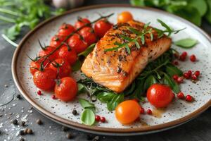 ai generiert Essen auf das Küche Tabelle zu Post auf Sozial Medien Fachmann Werbung Essen Fotografie foto