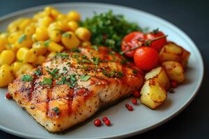 ai generiert Essen auf das Küche Tabelle zu Post auf Sozial Medien Fachmann Werbung Essen Fotografie foto