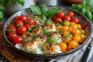 ai generiert Essen auf das Küche Tabelle zu Post auf Sozial Medien Fachmann Werbung Essen Fotografie foto