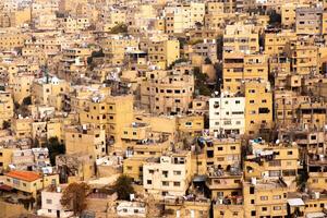 Antenne Aussicht von Amman Stadt das Hauptstadt von Jordanien. Stadt scape von Ammann. foto