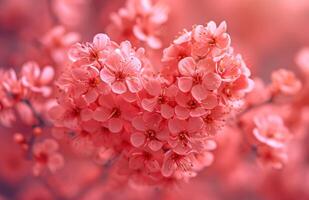 ai generiert Rosa Blumen bilden ein Herz auf zu Rose Hintergrund foto