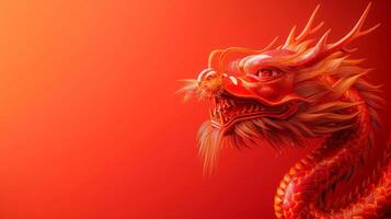 ai generiert minimalistisch lebendig Werbung Hintergrund mit Chinesisch Drachen und Kopieren Raum foto