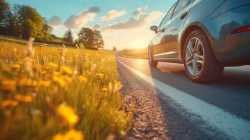 ai generiert schön Sommer- Bogen Natur Hintergrund foto