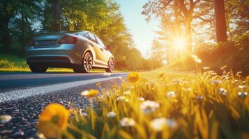 ai generiert schön Sommer- Bogen Natur Hintergrund foto