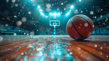 ai generiert schön Hintergrund zum Basketball Spiel Werbung foto
