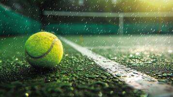 ai generiert schön Hintergrund zum Tennis Sport Verein Werbung foto