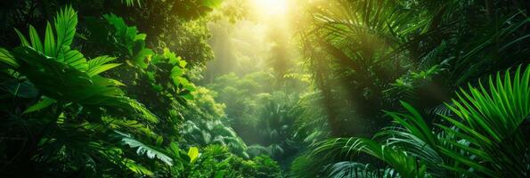 ai generiert schön Foto von ein tropisch Wald zum ein Hintergrund