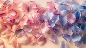 ai generiert zart Blütenblätter Kaskade anmutig, Bildung ein Sanft und pastellreich Hintergrund foto