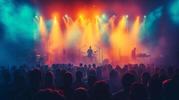 ai generiert schön Hintergrund zum Felsen Konzert Erweiterungen Werbung foto