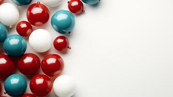 ai generiert abstrakt minimalistisch Hintergrund mit rot und Blau Luftballons. foto