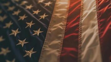 ai generiert minimalistisch Urlaub Foto mit das amerikanisch Flagge wie ein Symbol von National Einheit und Stolz