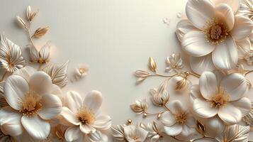 ai generiert elegant Komposition mit minimalistisch Blumen- Motive, vermitteln Schönheit und Raffinesse foto