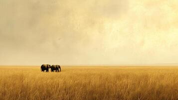 ai generiert Elefanten wandernd frei im riesig afrikanisch Ebenen, ihr sanft Riesen fesselnd Herzen foto