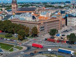 schön Antenne riga Aussicht von über. foto