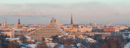 schön Antenne riga Aussicht von über. foto