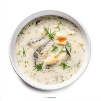 ai generiert Fisch Suppe Nahansicht foto