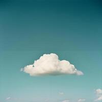 ai generiert ein groß Weiß Wolke schwebend im ein Blau Himmel foto