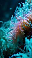 ai generiert ein schließen oben von ein Meer Anemone foto