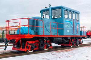 selbstfahrend Leistung Pflanze esu1a beim das Museum von eng Spur Eisenbahnen im Jekaterinburg, Russland foto