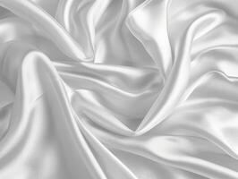 ai generiert Weiß grau Satin- Textur Das ist Weiß Silber Stoff Seide Hintergrund mit schön Sanft verwischen Muster natürlich. foto