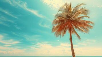 ai generiert Palme und tropisch Strand foto