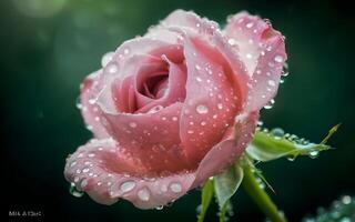 ai generiert schön ein Rosa Farbe Rose im Studio foto