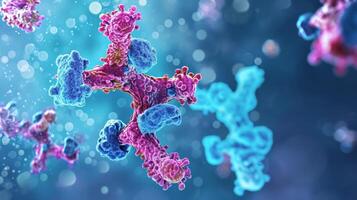 ai generiert Antigen und Antikörper medizinisch Hintergrund. Antikörper Immunologie und Immunoglobulin foto