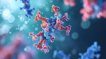 ai generiert Antigen und Antikörper medizinisch Hintergrund. Antikörper Immunologie und Immunoglobulin foto