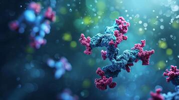 ai generiert Antigen und Antikörper medizinisch Hintergrund. Antikörper Immunologie und Immunoglobulin foto