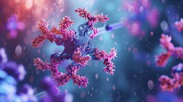 ai generiert Antigen und Antikörper medizinisch Hintergrund. Antikörper Immunologie und Immunoglobulin foto